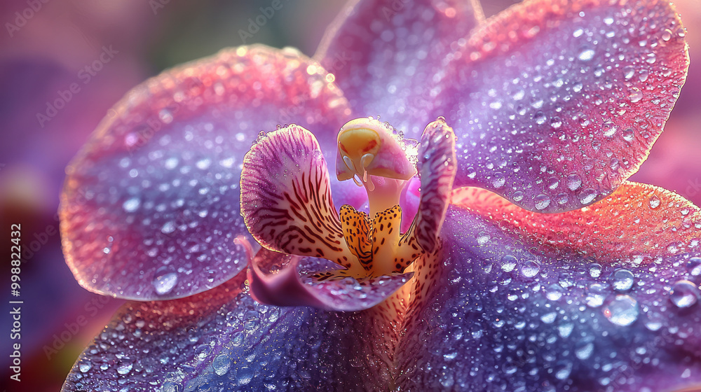 Poster macro photograph of an orchid, showing the fine textures