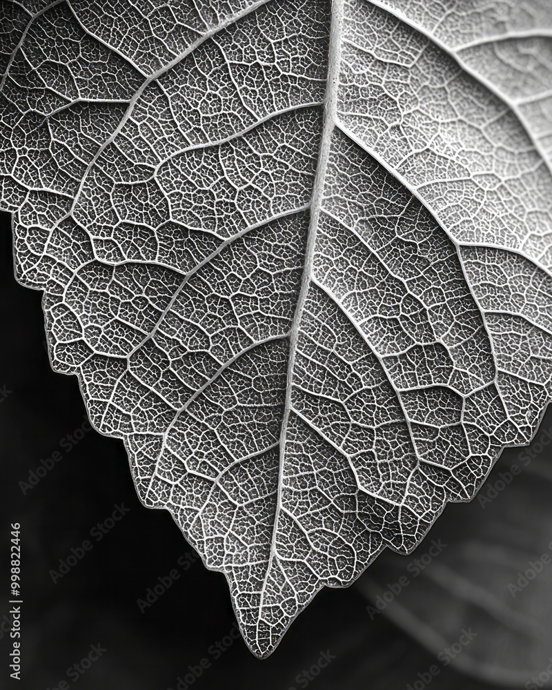 Poster close-up of a leaf vein structure in high resolution,