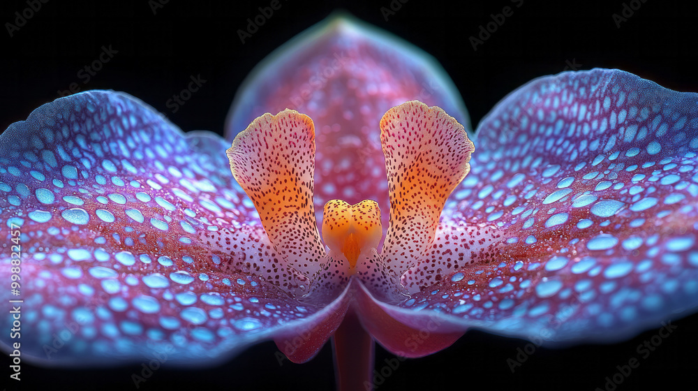 Poster macro photograph of an orchid, showing the fine textures