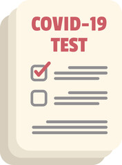 Covid 19 test medical form is showing positive result on white background