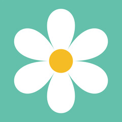 Chamomile icon . White daisy chamomile. Cute round flower plant collection. Growing concept. Love card symbol. Flat design. Vector illustration. EPS 10/AI