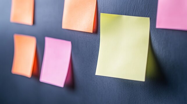 Blank sticky note on a whiteboard, adhesive holding it firmly, ready for a message, clean background.