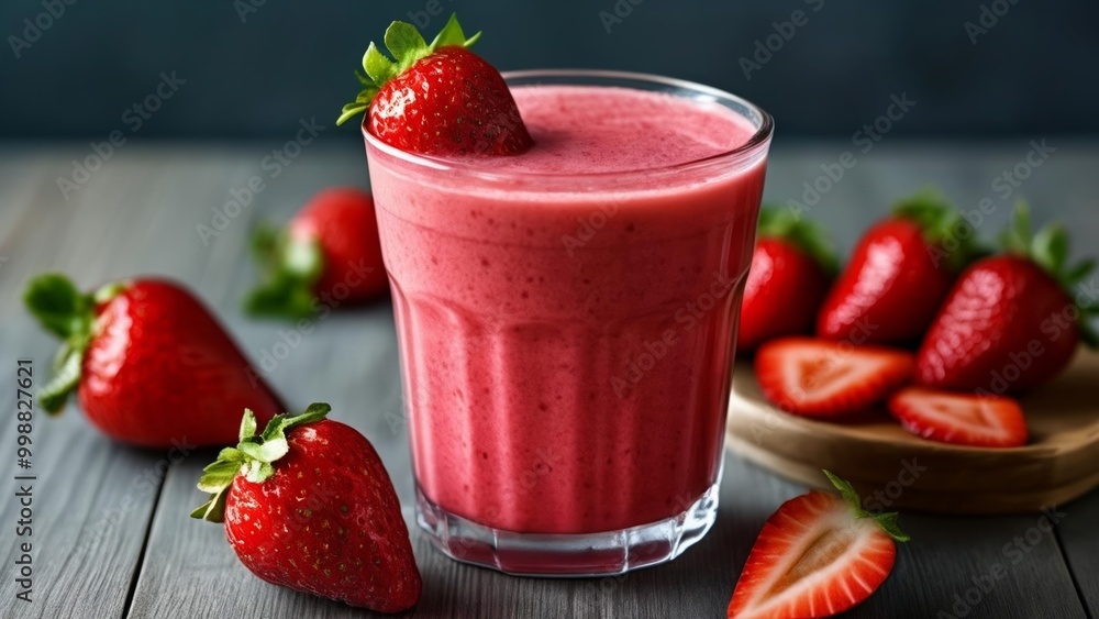 Sticker  Refreshing strawberry smoothie perfect for a healthy snack