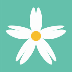 Chamomile icon . White daisy chamomile. Cute round flower plant collection. Growing concept. Love card symbol. Flat design. Vector illustration. EPS 10/AI