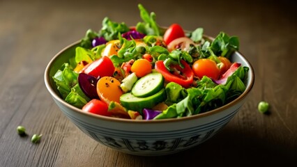  Freshly prepared salad ready to enjoy