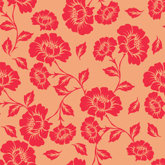 Abstract Digital Hand Drawn Seamless floral pattern background. ready for print digital flower textile allover design