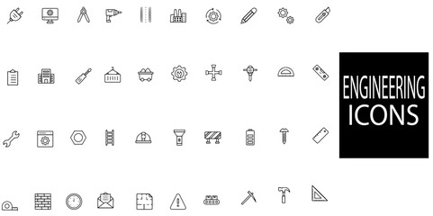 Engineering 40 icons set.Vector illustration.