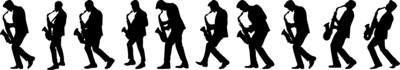 silhouette of a man playing the trumpet