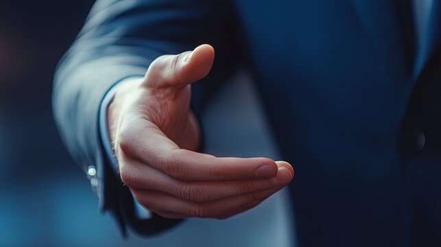 Close up hand of young businessman