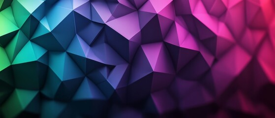 Fototapeta premium A tight shot of a multicolored wallpaper featuring triangular patterns and overlapping hues