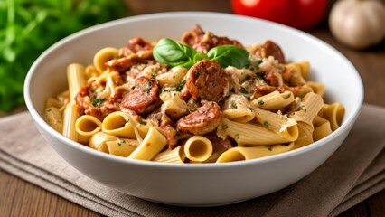  Delicious pasta dish ready to be savored