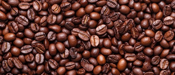 Fototapeta premium A mound of coffee beans with an ample supply in the pile's center