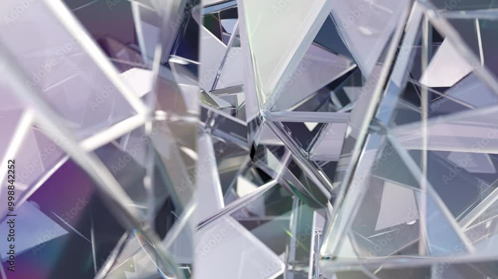 Poster modern background with polygonal crystals. a geometric gem surface in abstract 3d. diamond reflectio