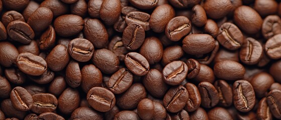 Fototapeta premium A pile of coffee beans stacked upon another larger pile