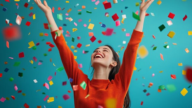 happy celebrating success lottery winner