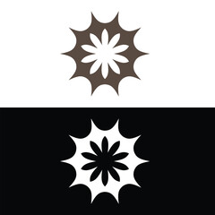 simple star flower logo template design, emblem, symbol