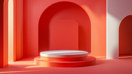 Fototapeta premium Typography-focused Creative Flat Podium.
