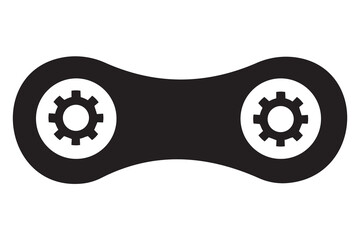 Game controller icon, vector. Settings, gear, cogwheel silhouette icon, logo design foe app, website. Settings icon, gear icon with stroke line symbol vector on white background. Vector illustration.