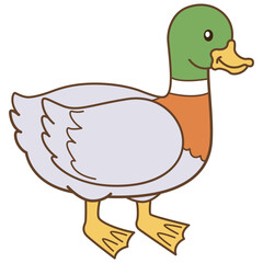 Cute Duck Animal Vector