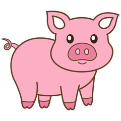 Cute Pig Animal Clipart