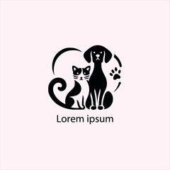 cat and dog vector logo set , animal, pet, illustration, vector, cat, 