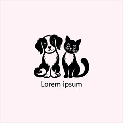 cat and dog vector logo set , animal, pet, illustration, vector, cat,