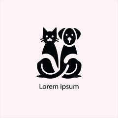 Fototapeta premium cat and dog vector logo set , animal, pet, illustration, vector, cat, 