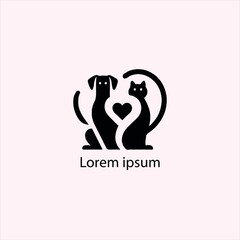 cat and dog vector logo set , animal, pet, illustration, vector, cat, 