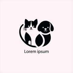 cat and dog vector logo set , animal, pet, illustration, vector, cat, 