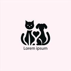 cat and dog vector logo set , animal, pet, illustration, vector, cat, 