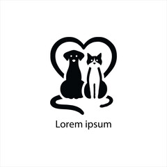cat and dog vector logo set , animal, pet, illustration, vector, cat, 