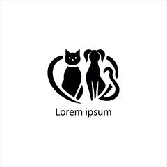 cat and dog vector logo set , animal, pet, illustration, vector, cat, 