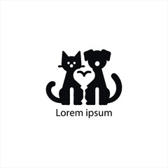 cat and dog vector logo set , animal, pet, illustration, vector, cat, 