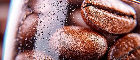 Obraz premium A tight shot of a glass filled with water, adorned with droplets clinging to its exterior and interior surfaces