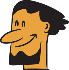 Beard Man Avatar Hand Drawn Illustration