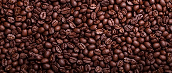 Fototapeta premium A tall stack of coffee beans, with one pile atop the other