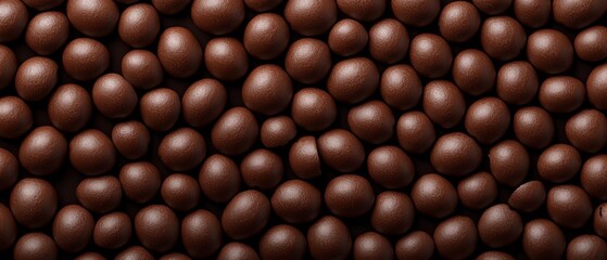 Fototapeta premium A stack of chocolate eggs aligned on a black tablecloth, abundant with eggs
