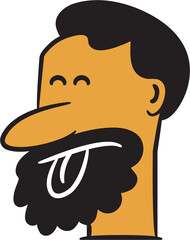 Beard Man Avatar Hand Drawn Illustration