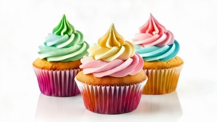  Deliciously colorful cupcakes ready to be enjoyed