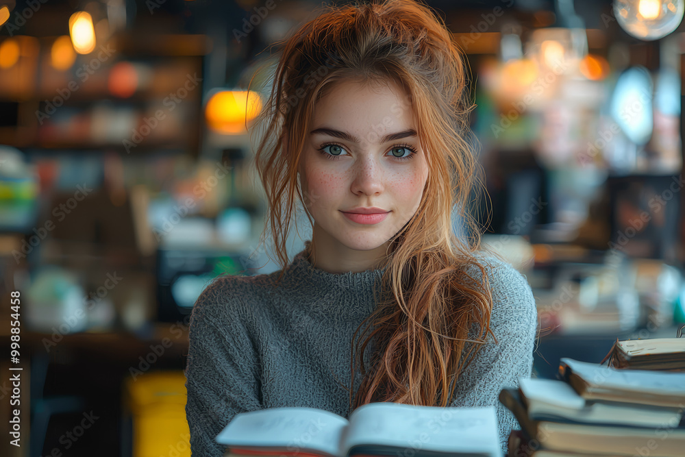 Poster an ai tool assisting writers with grammar and style suggestions while composing articles. concept of