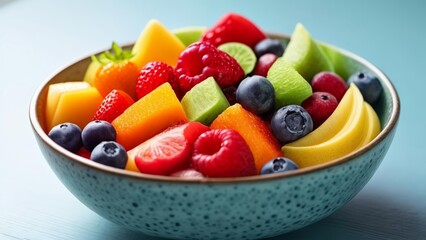  Fresh and vibrant fruit salad ready to be enjoyed