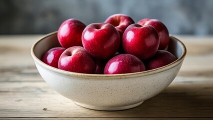  Fresh ripe apples in a bowl ready to be enjoyed