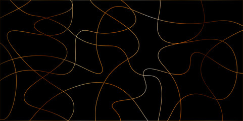 Random pattern colorful line stroke on a transparent background. Chaotic random lines abstract geometric pattern vector background. Decorative golden pattern with tangled curved lines.	
