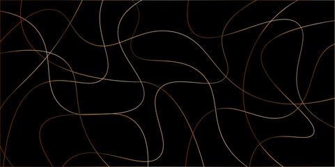 Random pattern colorful line stroke on a transparent background. Chaotic random lines abstract geometric pattern vector background. Decorative golden pattern with tangled curved lines.	