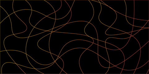 Random pattern colorful line stroke on a transparent background. Chaotic random lines abstract geometric pattern vector background. Decorative golden pattern with tangled curved lines.	