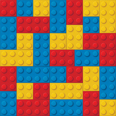 Building brick vector background for sales promotion. Vector Illustration of block brick toy for baby and kid. Seamless texture pattern banner, wall, wallpaper, post, poster, flyer, cover, brochure
