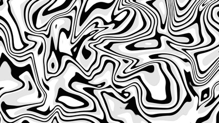 White and black color digital posterization background made of interweaving curved shapes. Abstract black and white pattern for floor, stone,wall, wrapping paper.