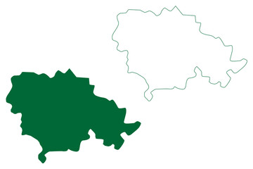 Obraz premium Rohtak district (Haryana State, Republic of India) map vector illustration, scribble sketch Rohtak map