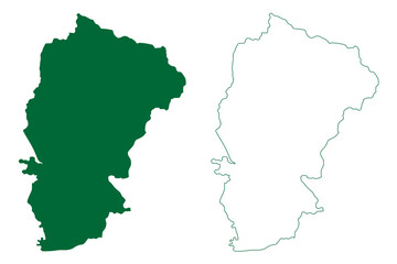 Rudraprayag district (Uttarakhand or Uttaranchal State, Republic of India) map vector illustration, scribble sketch Rudraprayag map