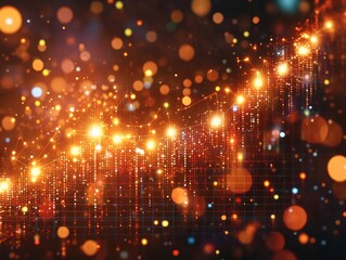 Obraz premium Abstract glowing data visualization with vibrant particles